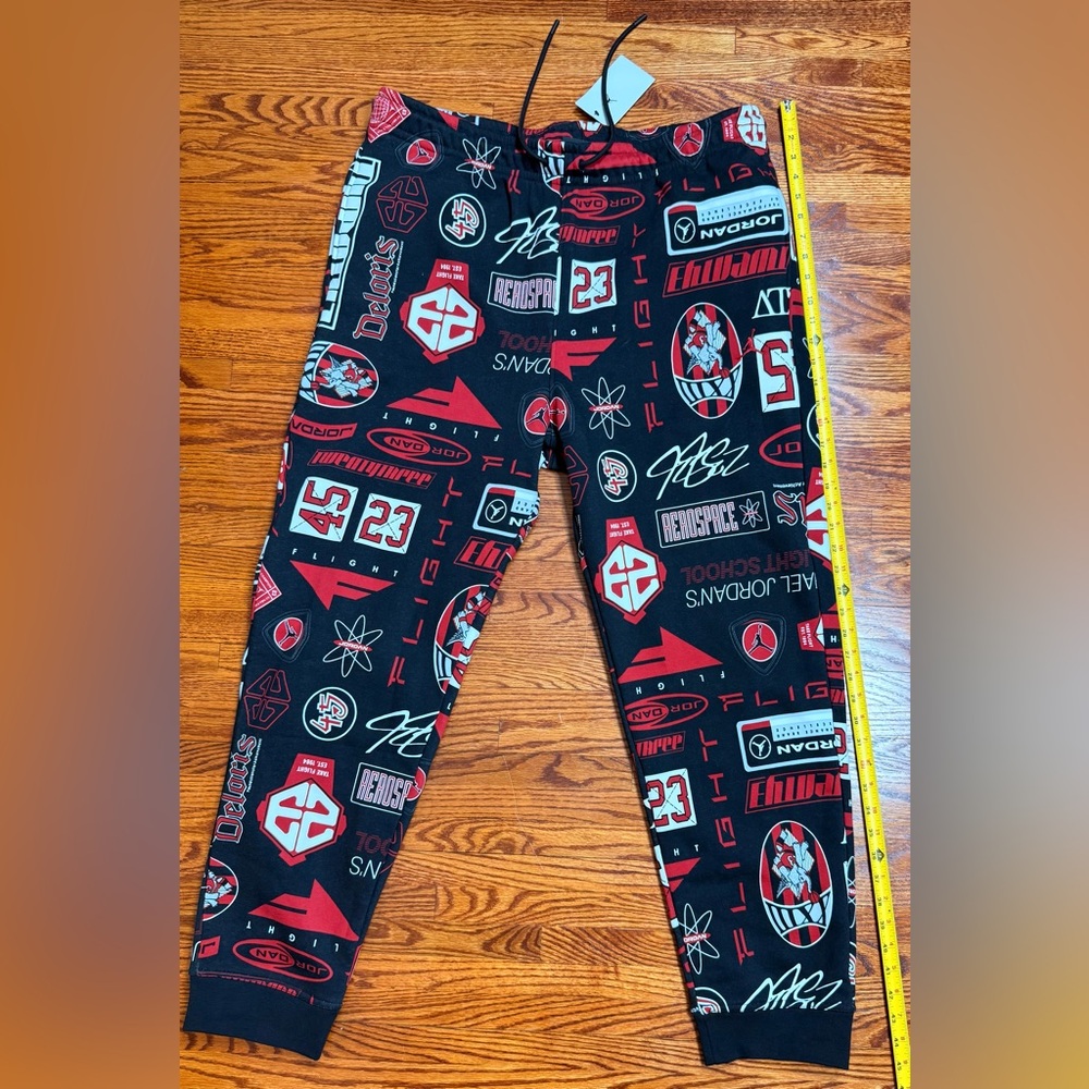Gorgeous Jordan Black
Sweatpants with Red/White
Graphic Allover Print!!!